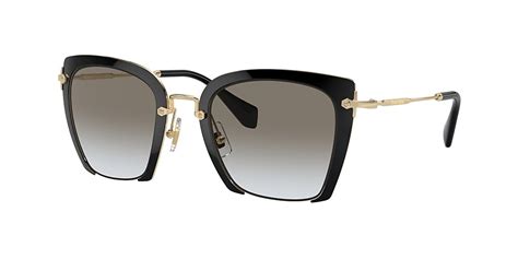 Miu Miu MU 52RS 52 Grey Gradient & Black Sunglasses